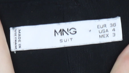 Womens UK Size 8 MNG Regular Fit Straight Black Trousers