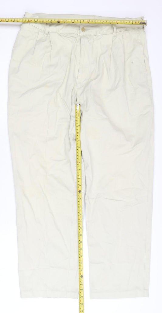 Mens UK Size L BHS Regular Fit Chino Beige Trousers