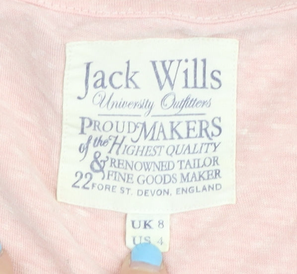 Jack Wills Pink Women's Basic T-Shirt Size 8