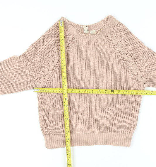 Womens UK Size XS Divided Beige Pullover Jumper