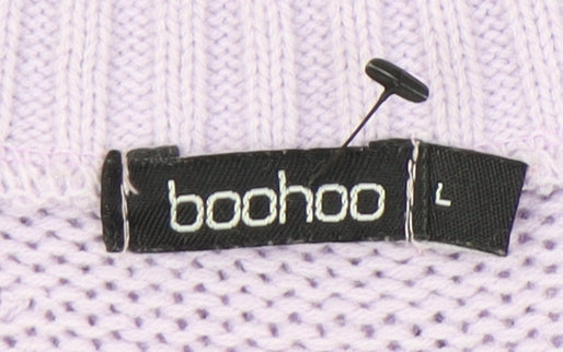 Boohoo Women's Purple Knit Vest L V-Neck Casual