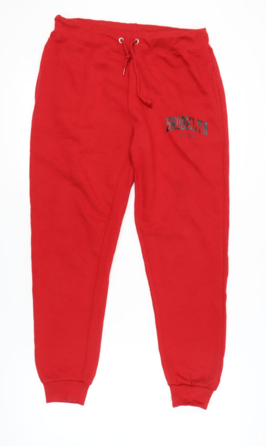 Additional front view of North West Red Jogger Trousers L unisex with logo