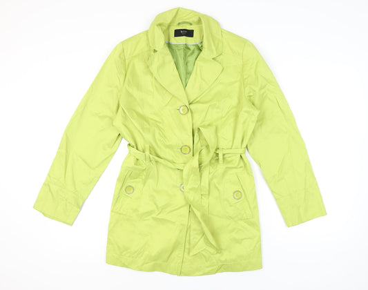 Additional front view of BHS Women's Green Trench Coat, size 16