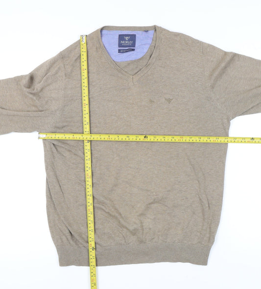 Morley Men's Beige V-Neck Jumper - Size M
