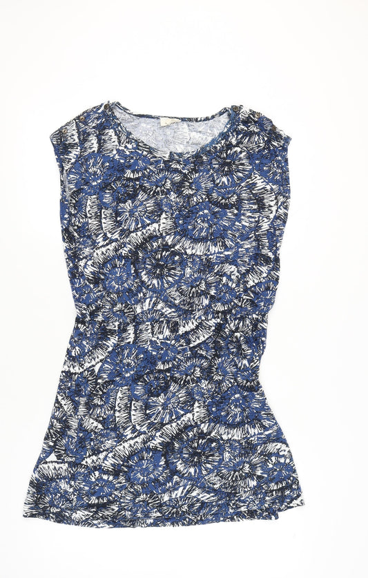 Additional front view of Linea Women’s Blue Floral Sheath Dress, size UK 12
