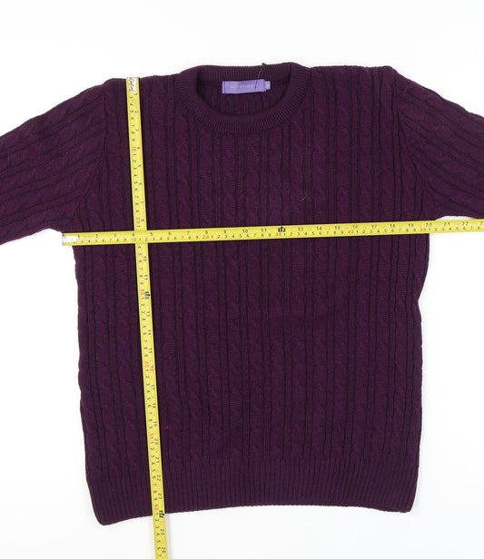 Autonomy Women's Purple Cable-Knit Jumper L