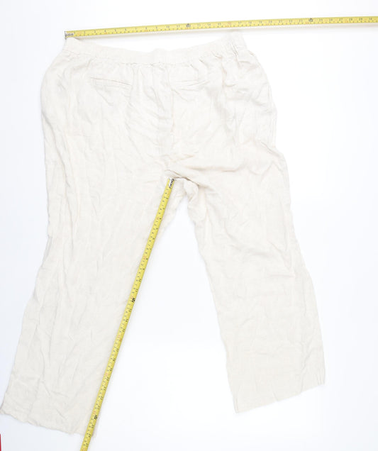Womens UK Size 18 Wallis Regular Fit Casual Ivory Trousers