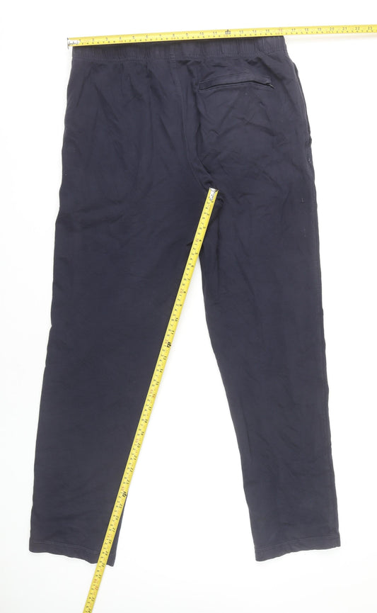Marks and Spencer Men's Blue Regular Trousers XL