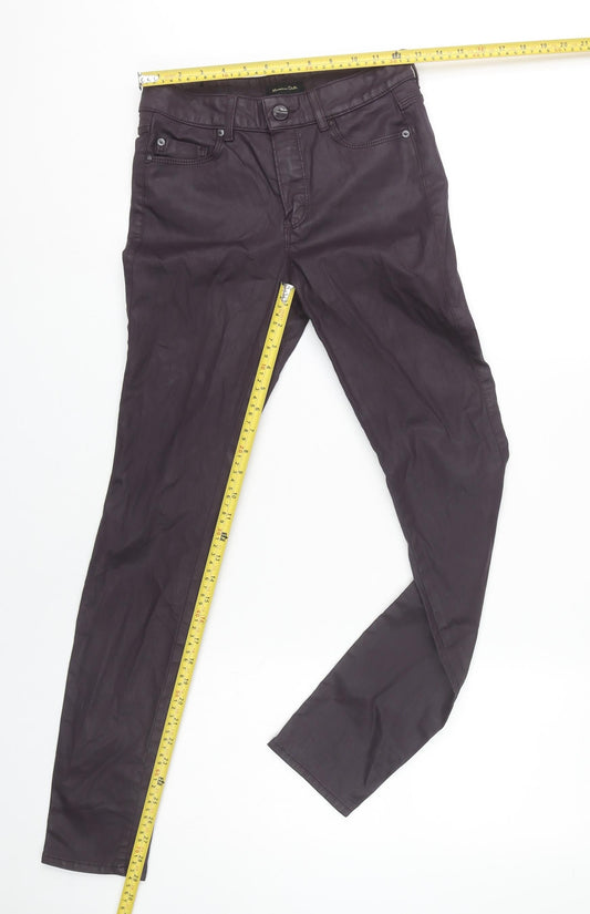 Massimo Dutti Women's Purple Slim Fit Trousers Size 6