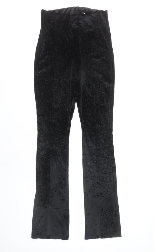 Womens UK Size L Zara Regular Fit Casual Black Trousers