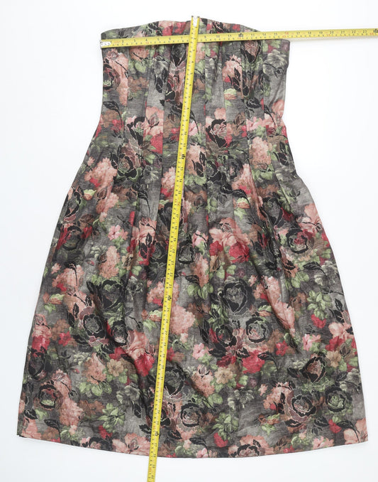 F&F Women's Floral A-Line Dress Size 12 Multicoloured