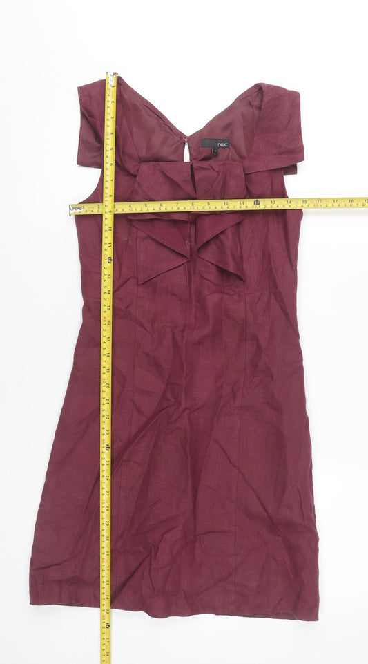 Next Women's Red Shift Dress, Size 8, Formal Knee Length