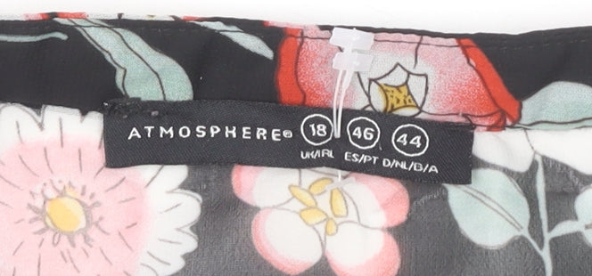 Womens UK Size 18 Atmosphere Black Tunic Blouse