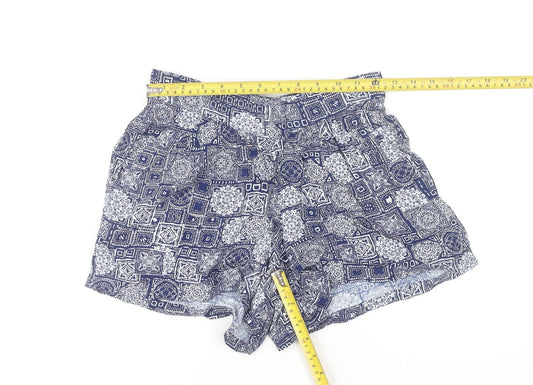 Peacocks Women's Blue Geometric Shorts Size 8