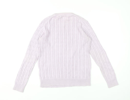Jack Wills Purple Cable-Knit Women's Jumper Size 10