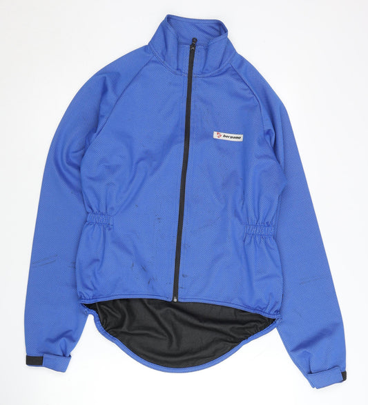 Additional front view of Bergamo Blue unisex windbreaker jacket s