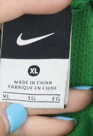 Nike Men's Green Track Jacket, XL, Hooded Full Zip