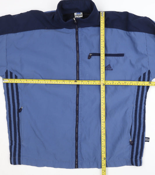 Adidas Men's Blue S Track Jacket, Lightweight Nylon