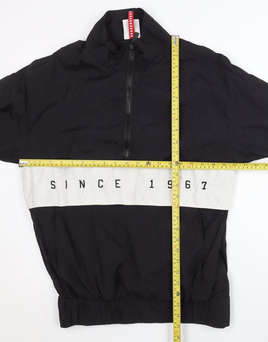 Kappa Men's Black Track Jacket, Medium, 1/2 Zip