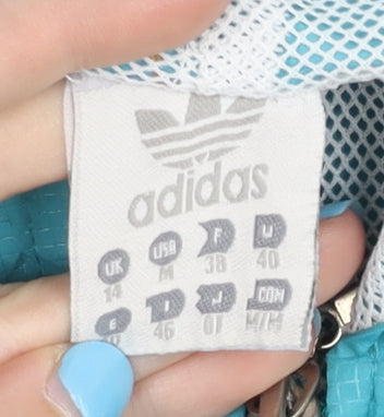 Adidas Women's Hooded Blue Basic Jacket Size 14