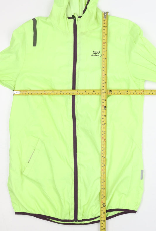 Decathlon Unisex Green Windbreaker Size 10 Hooded