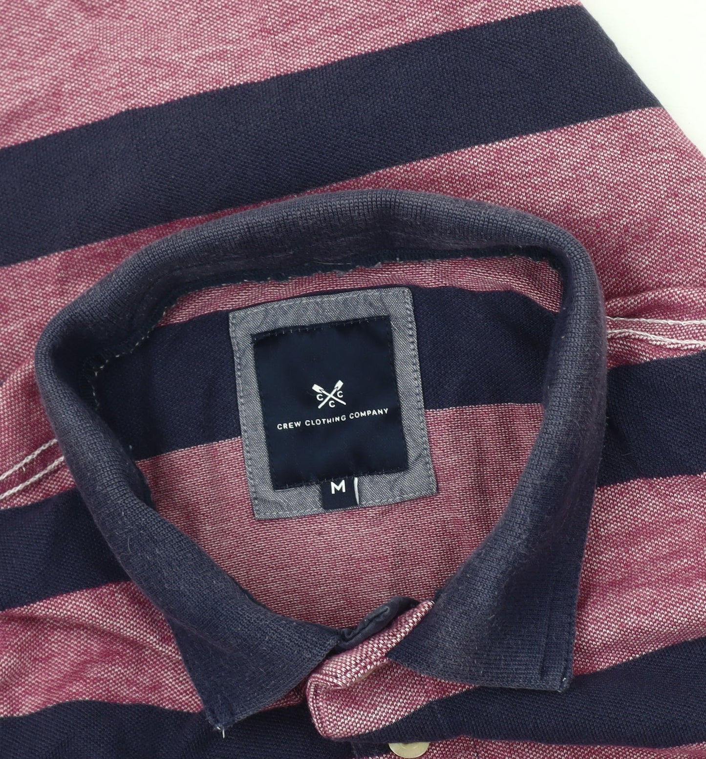 Crew Clothing Company Men's Purple Striped Polo Shirt M Regular Fit