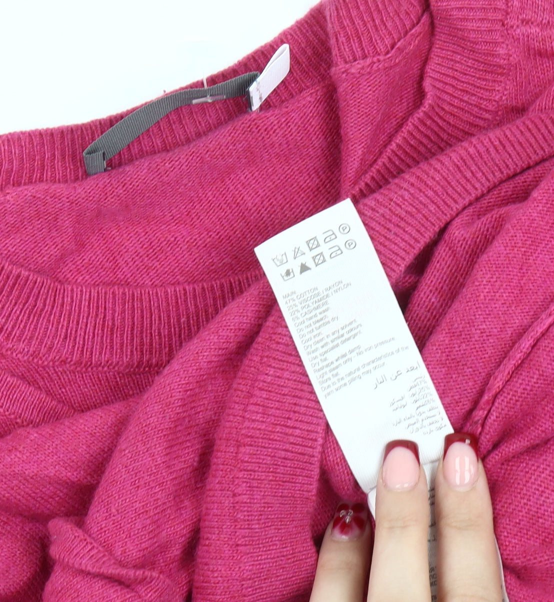 Womens UK Size 8 Mint Velvet Pink Wrap Jumper