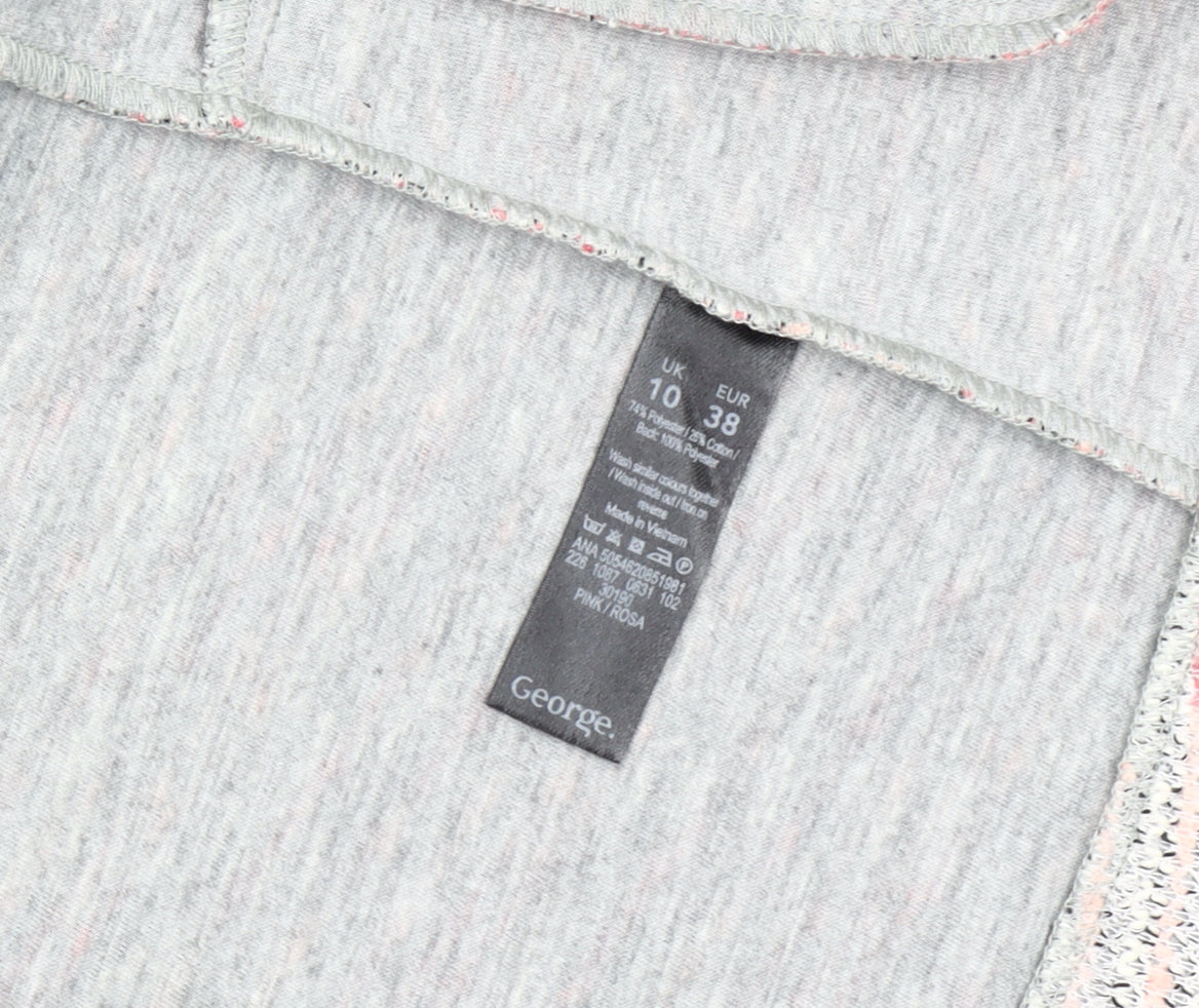 George Women Pink Knit Blazer UK 10 Regular Fit Notch Lapel