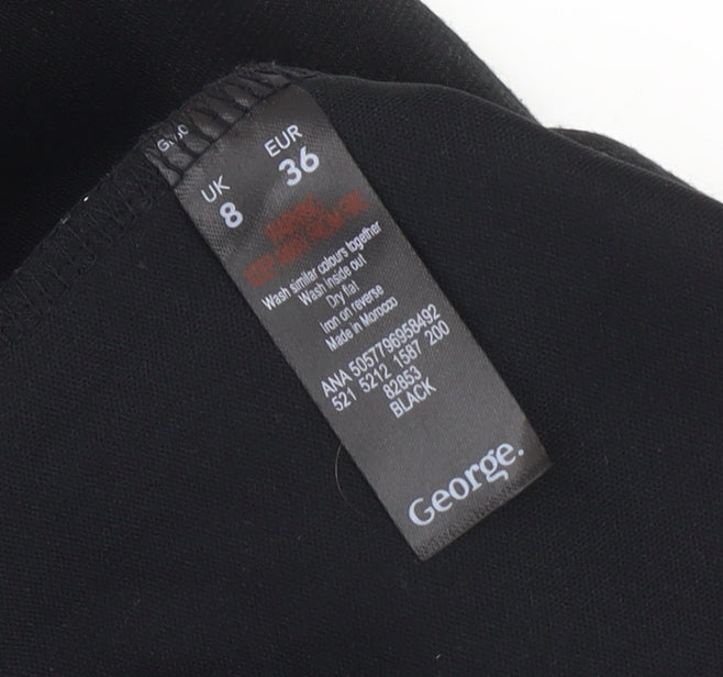 George Women's Black Sequin Geometric High Rise Pencil Skirt Size 8