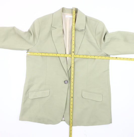 Primark Women’s Green Blazer L Regular Fit Single-Breasted Tailored