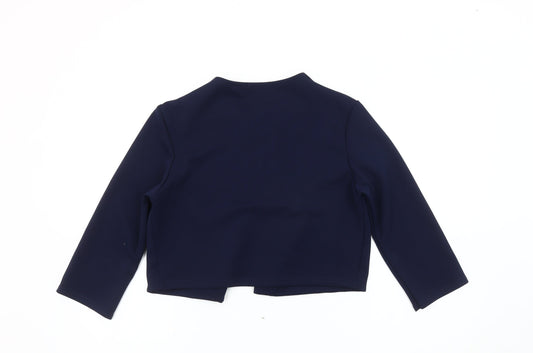 Quiz Women’s Blue Cropped Suit Jacket M Regular Fit Stretch