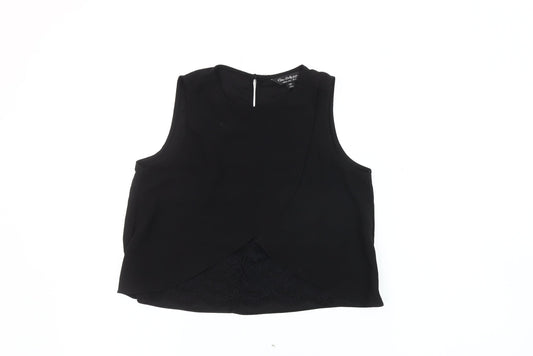 Womens UK Size 6 Miss Selfridge Black Wrap Blouse