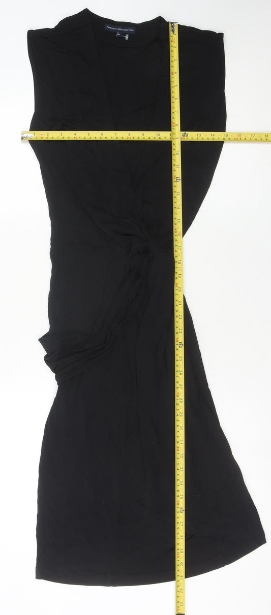 French Connection Women's Black Size 8 Knee Length Wrap Dress
