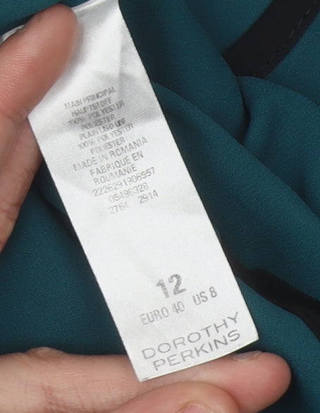 Womens UK Size 12 Dorothy Perkins Green Basic Blouse
