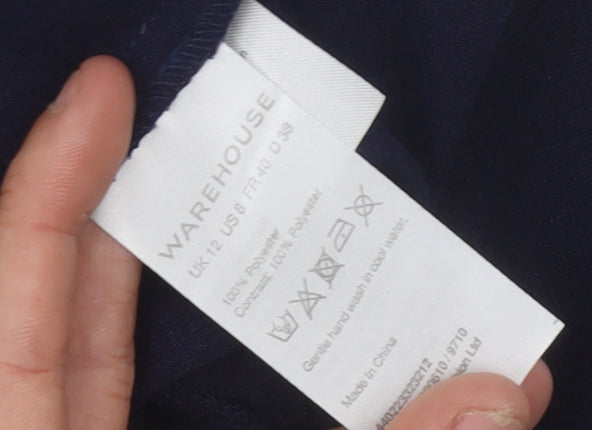 Womens UK Size 12 Warehouse Blue Basic Blouse