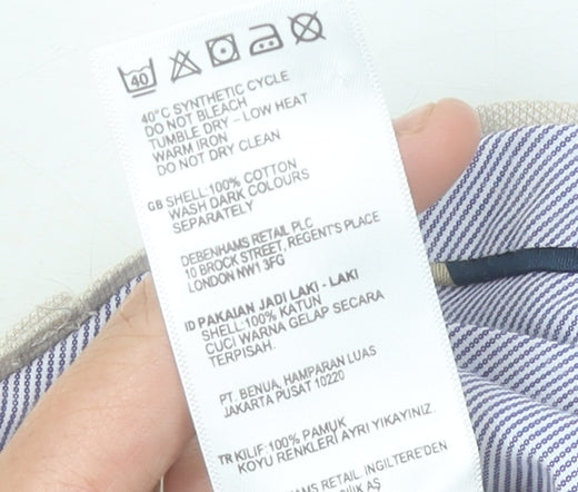 Debenhams Men’s Beige Chino Trousers 34W 29L Regular Fit Cotton