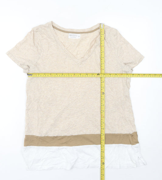 Womens UK Size 14 NEXT Beige Basic T-Shirt