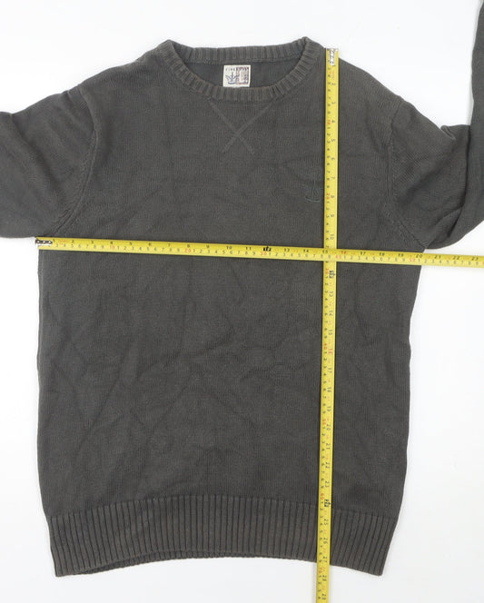 Firetrap Men's Grey Cotton Crew Neck Pullover Jumper L