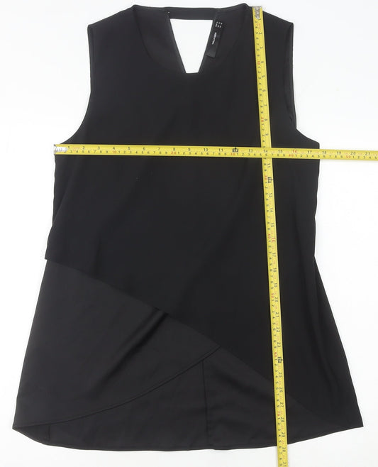 Womens UK Size 12 Hallhuber Black Tunic Blouse