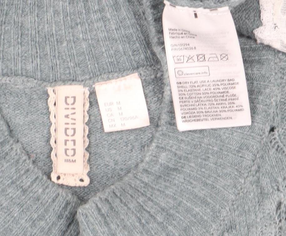 Womens UK Size M H&M Divided Blue Pullover Jumper