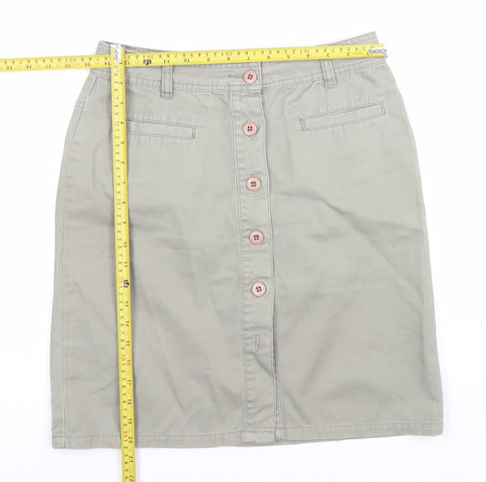 Autograph Women's Beige Cotton Knee Length Pencil Skirt Size 10