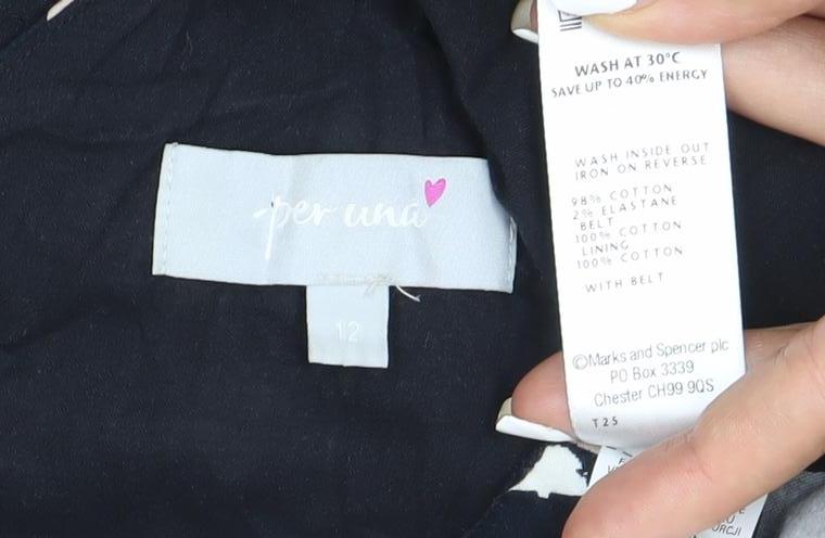 Papaya Womens Black Beige White Aztec Fit & Flare Dress Size 12