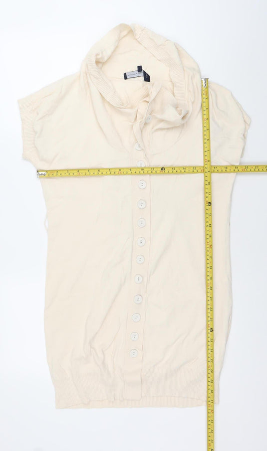 Womens UK Size 10 French Connection Ivory Cardigan Jumper