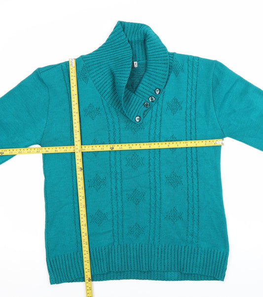 Womens UK Size L Pulse Green Pullover Jumper