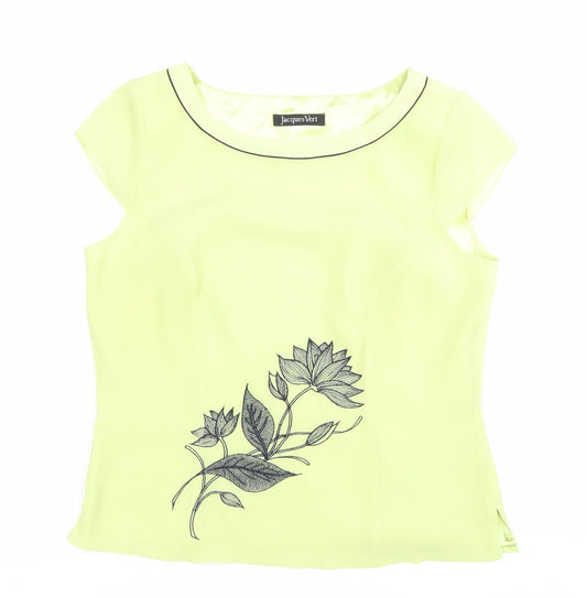 Womens UK Size 12 Jacques Vert Yellow Basic Blouse