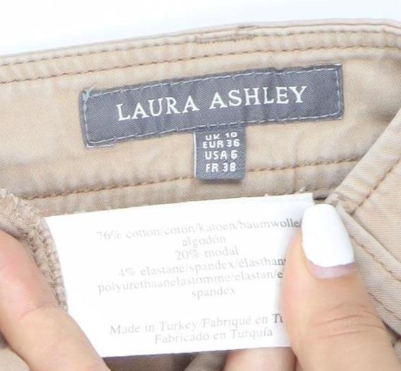 Laura Ashley Women’s Beige Straight Jeans Size 10 Regular Cotton Blend