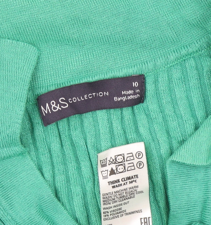 Womens UK Size 10 Marks and Spencer Green Pullover Jumper