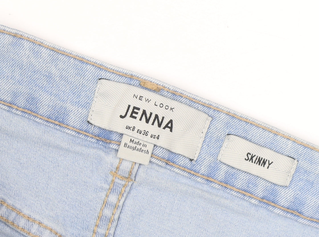 New Look Women's Blue Size 8 Jenna Skinny Distressed Jeans