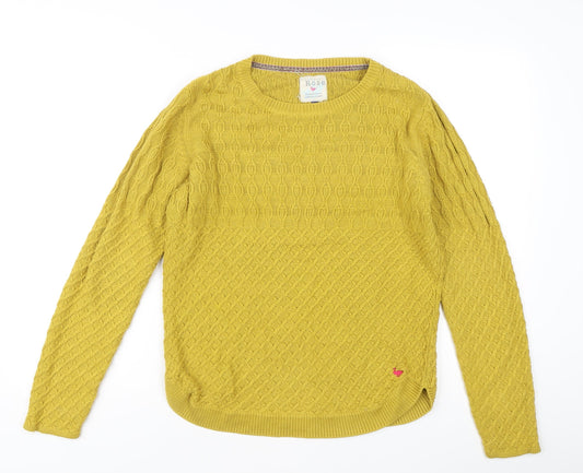 Womens UK Size M Country Rose Yellow Pullover Jumper