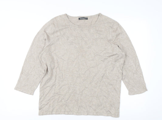 Womens UK Size M Bonmarché Beige Pullover Jumper